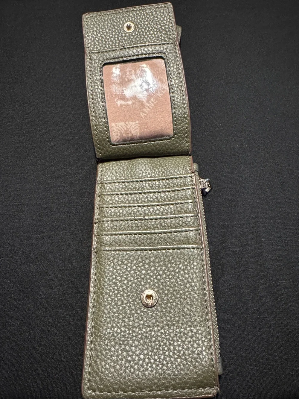 Anne Klein Olive Card Holder Wristlet with Coin Pouch